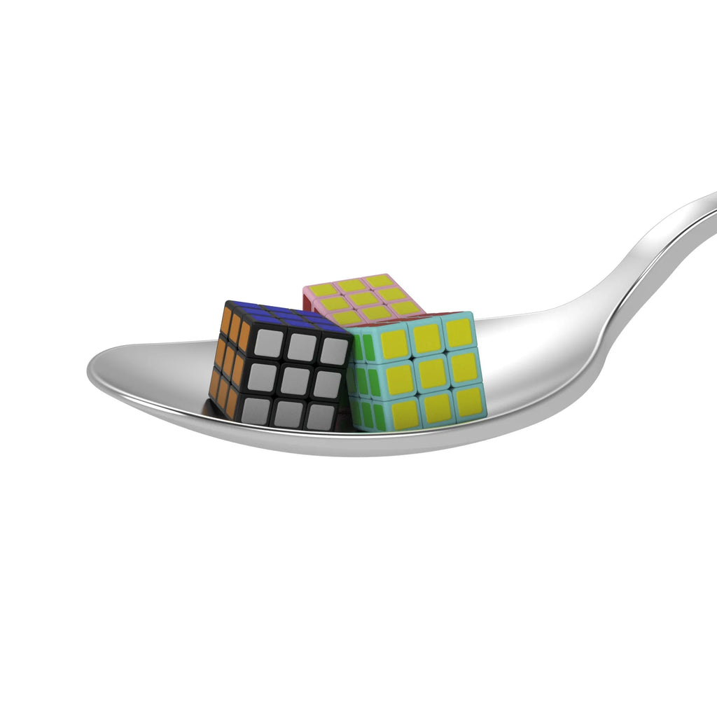 Tiny 1cm mini 3x3 magic cube speed puzzle brain teaser toy in blue pink and black