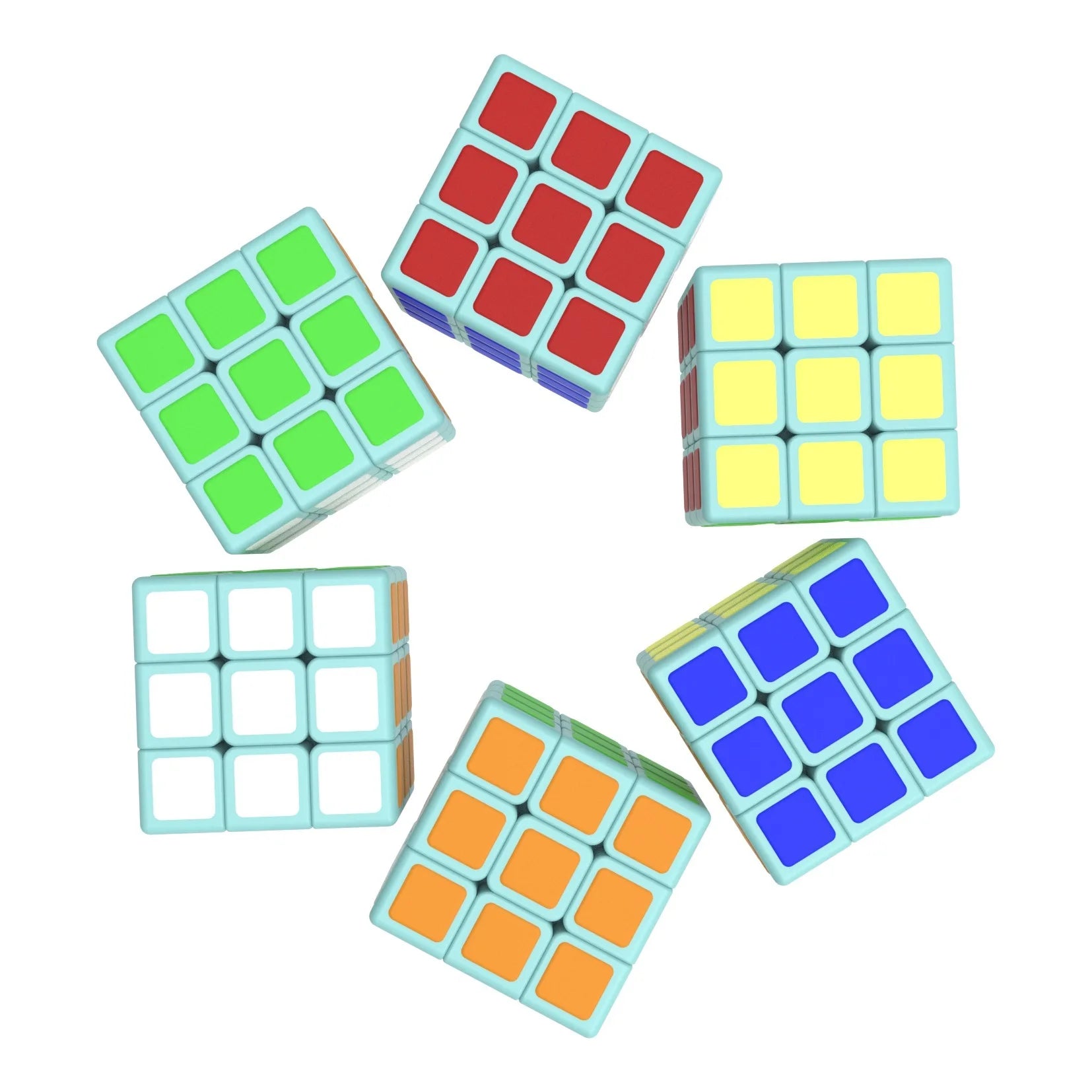 Tiny 1cm mini 3x3 magic cube speed puzzle brain teaser toy in blue pink and black