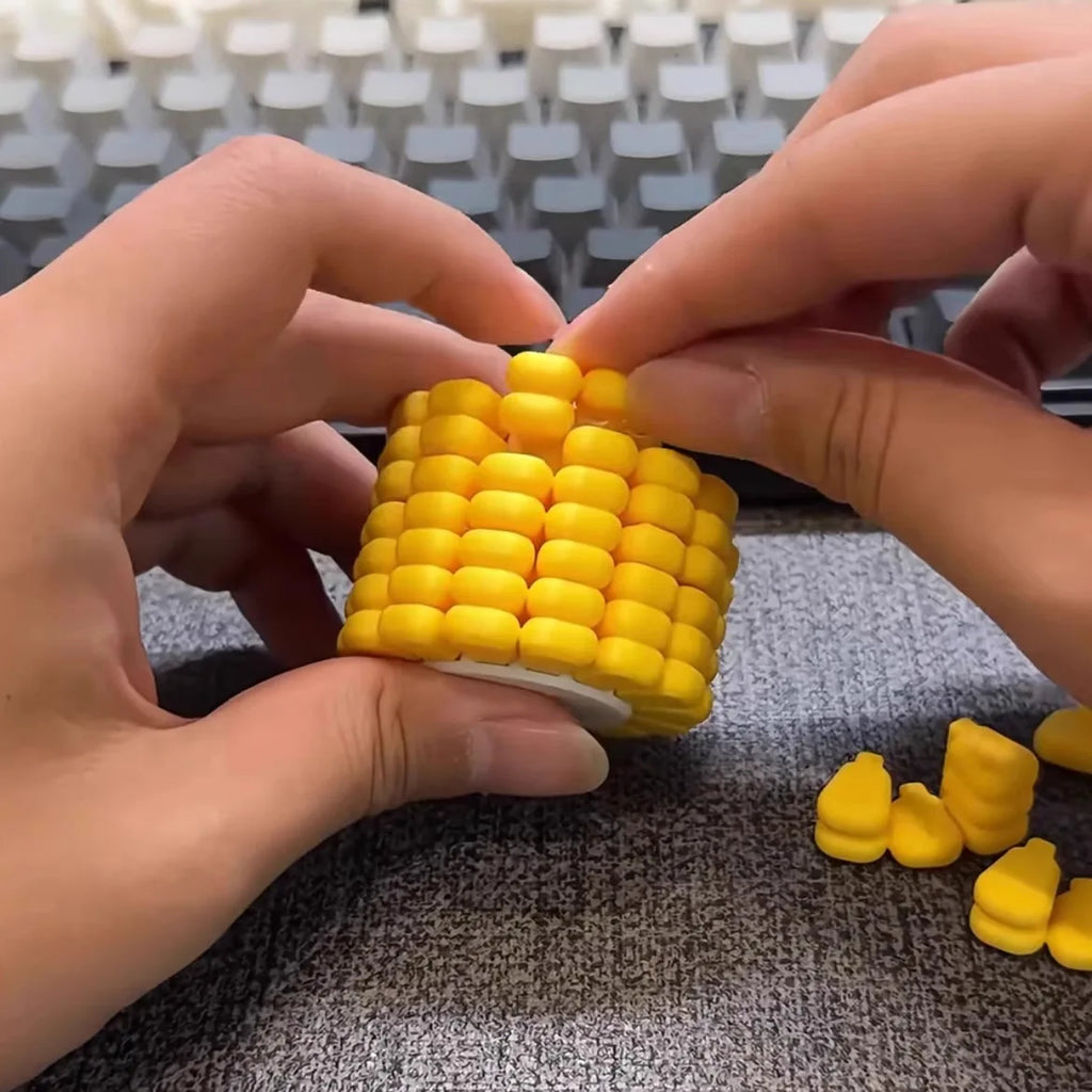 3D printed corn-shaped Tetris puzzle cube brain teaser toy