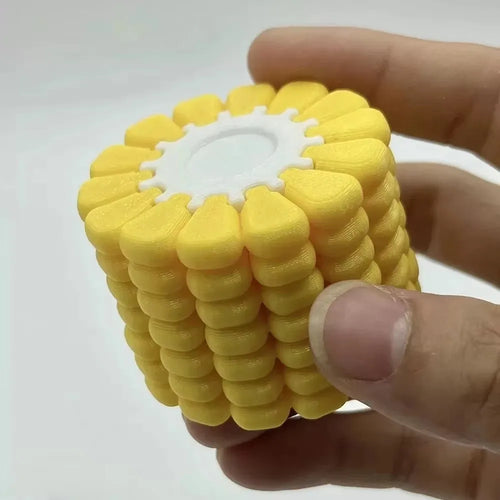 3D printed corn-shaped Tetris puzzle cube brain teaser toy