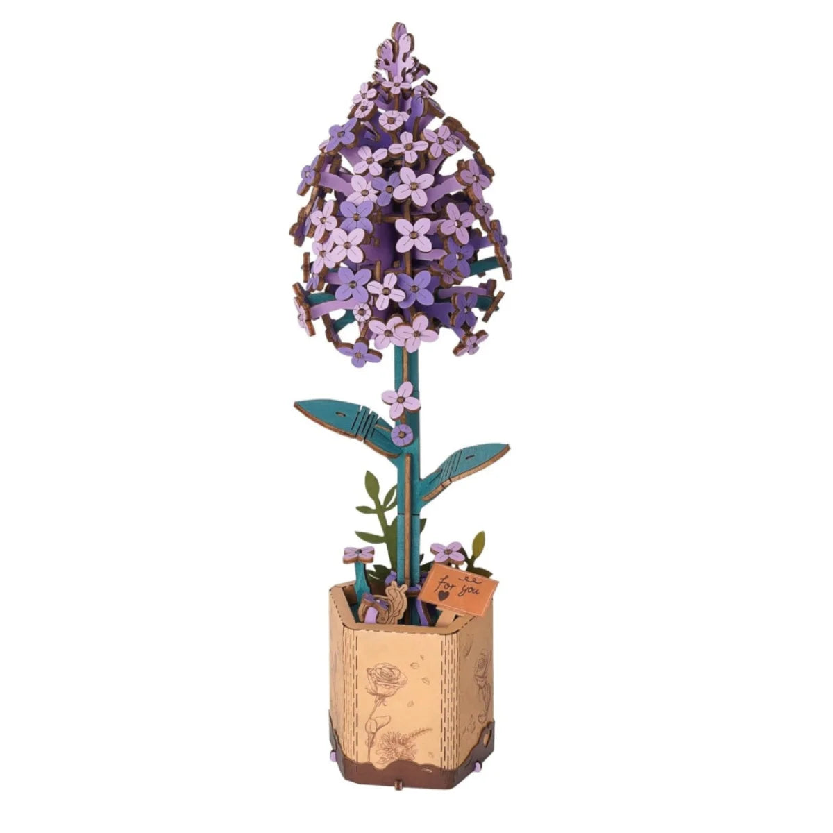 3D wooden flower bouquet puzzle, DIY eternal blooms craft model kit