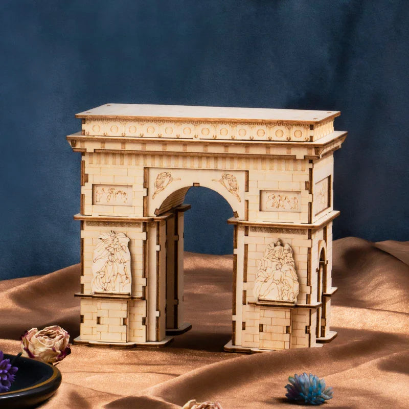 3D wooden landmark puzzle of Tower Bridge and Big Ben, DIY model building kit