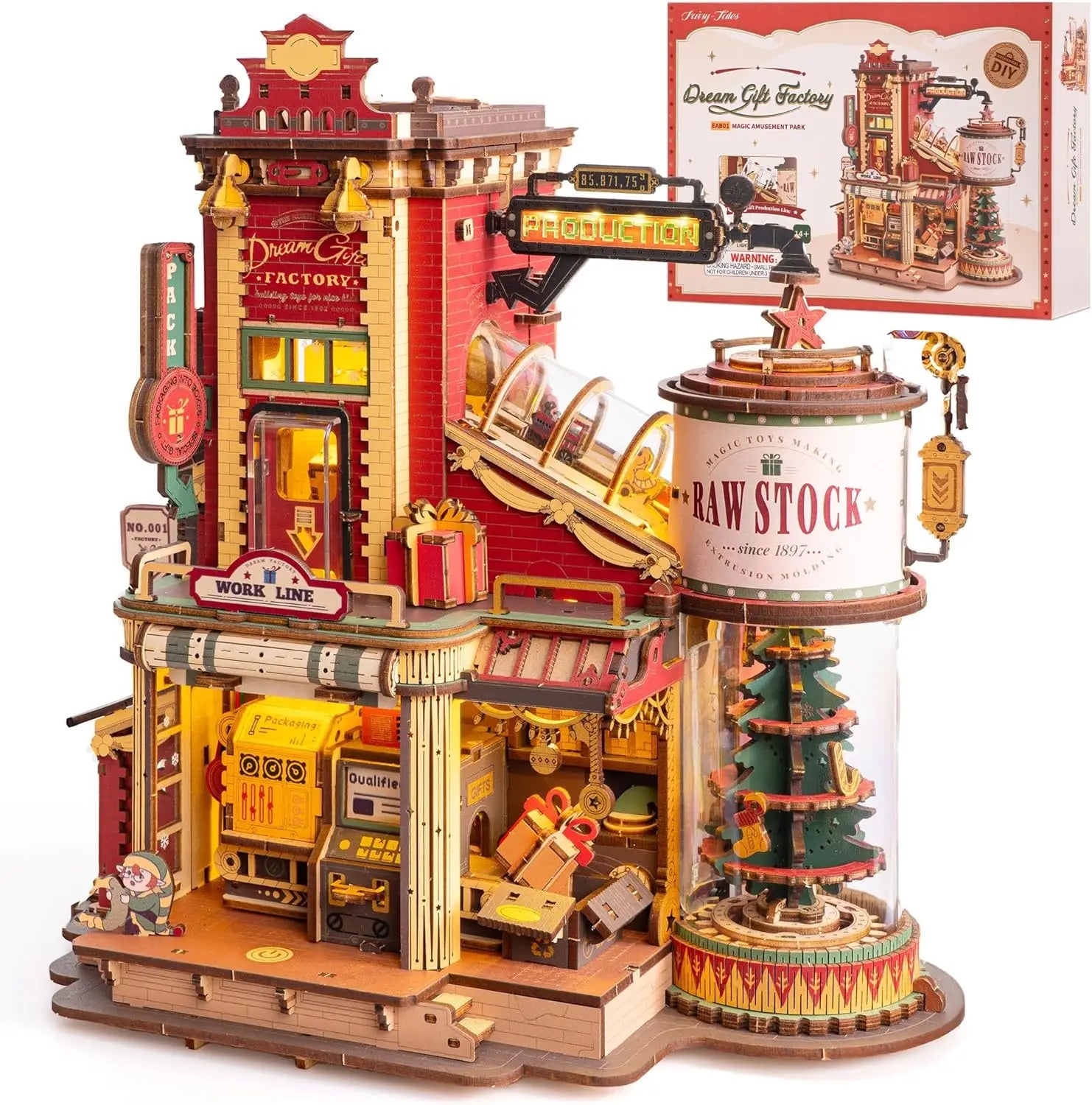 3D wooden music box model kit, Dream Factory DIY mechanical puzzle build for adults