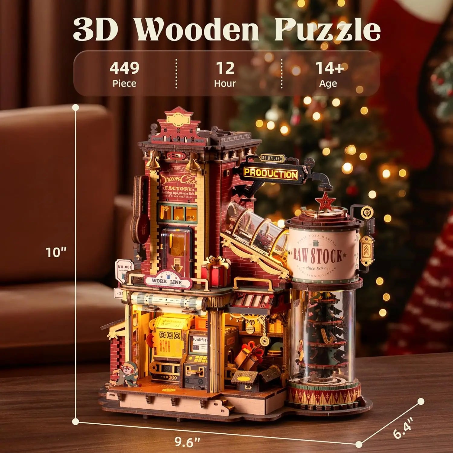3D wooden music box model kit, Dream Factory DIY mechanical puzzle build for adults