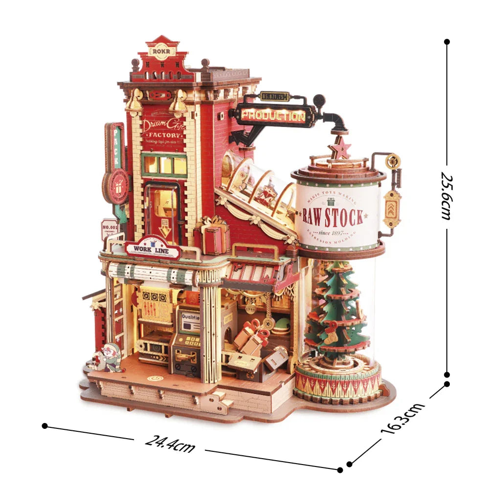 3D wooden music box model kit, Dream Factory DIY mechanical puzzle build for adults