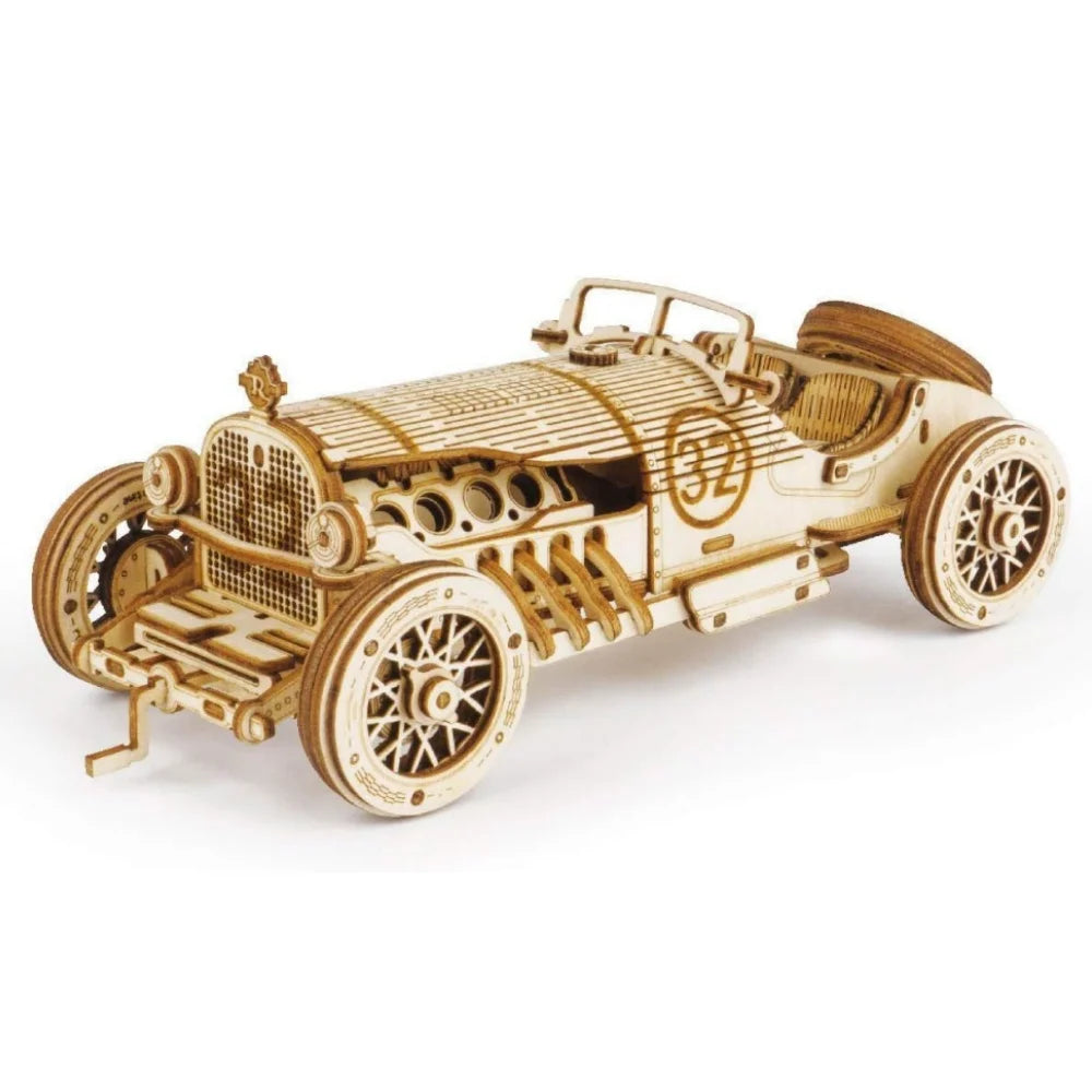 3D wooden classic car puzzles at 1:15 scale, vintage vehicle DIY model building kits