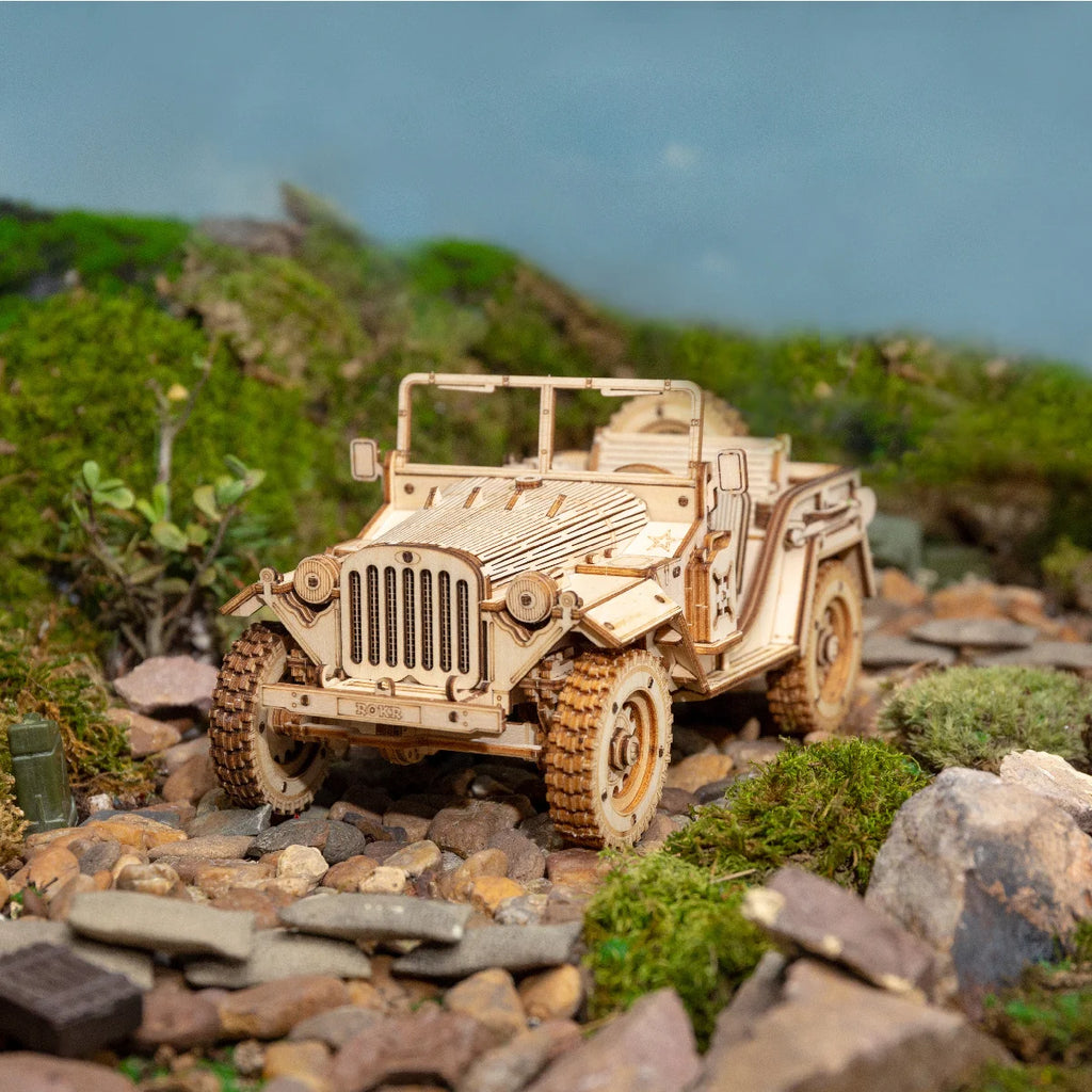 3D wooden classic car puzzles at 1:15 scale, vintage vehicle DIY model building kits