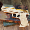 3D wooden rubber band gun model kit, DIY mechanical assembly puzzle for teens