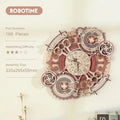3D wooden wall clock puzzle, mechanical DIY building model kit for home decor