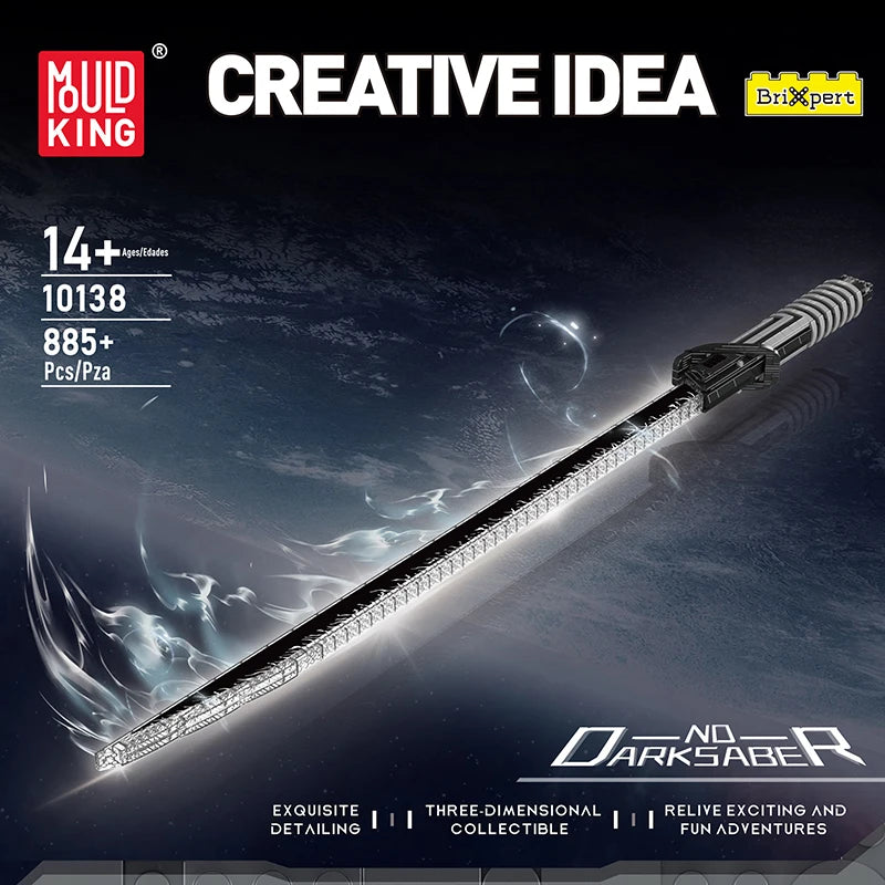 Mould King 10138 Star Plan Toys The Dark Saber Building Block with Led Parts Assembly Cosplay Brick Toys Kids Christmas Gift