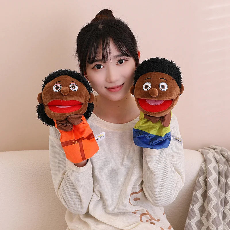 New 28cm-33cm Kids Plush Finger & Hand Puppet Popular Activity Boy Girl Role Play Bedtime Story Props Family Playing Toys Doll