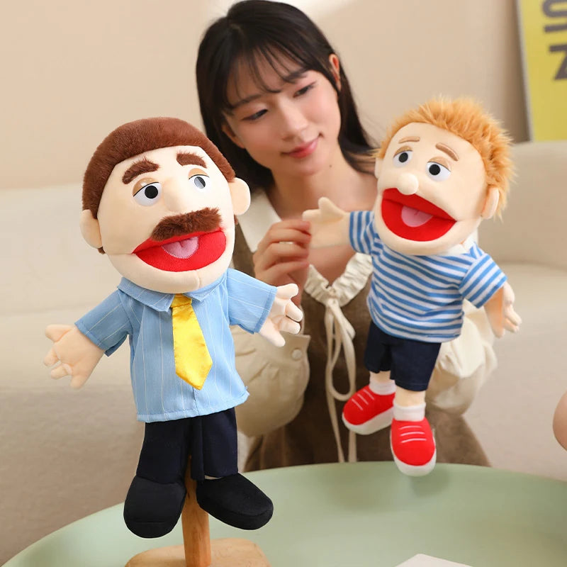 Funny Puppet Doll 38cm Family Series Hand Puppet Role Play Bedtime Story Props Family Playing Toys Doll Educational Toy