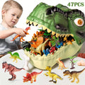 47 Pieces Dinosaur Toys - Realistic Jurassic Dinosaur Models with Egg Tree Fence - Educational Play Set, Create a Dinosaur World with Parents and Friends, Ideal Birthday Gift for Kids!