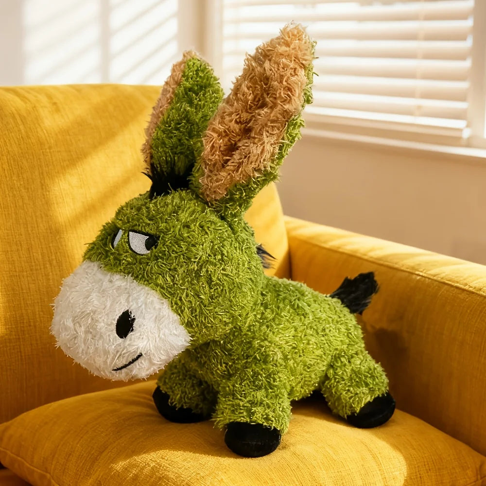 New Quirky Plush Dog Toy That Squeaks, Designed Like a Donkey for Chewing, Made with Double-Layer Tear-Resistant Fabric, Perfect