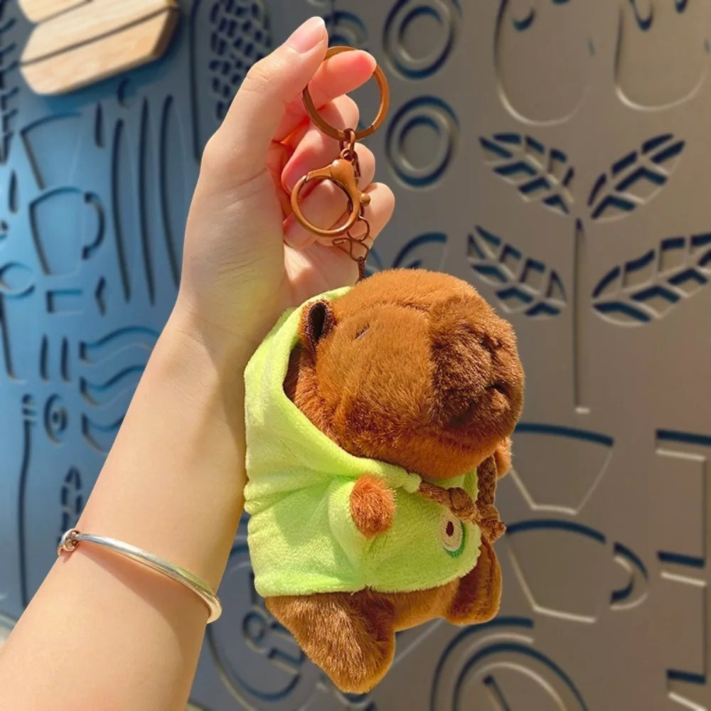 Capybara Plush Toy – Cute Winged Hoodie Stuffed Animal Keychain