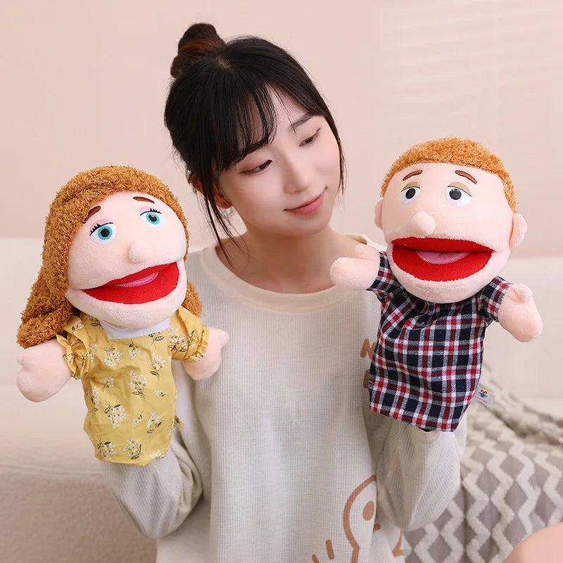 NIce 28cm-33cm Kids Plush Finger & Hand Puppet Popular Activity Boy Girl Role Play Bedtime Story Props Family Playing Toys Doll