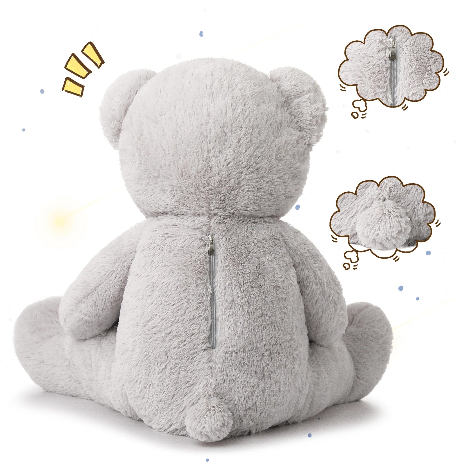 MorisMos Giant Teddy Bear Mommy and Baby Bear Soft Plush Bear Stuffed Animal for Mom and Child, 39 Inches, Gray