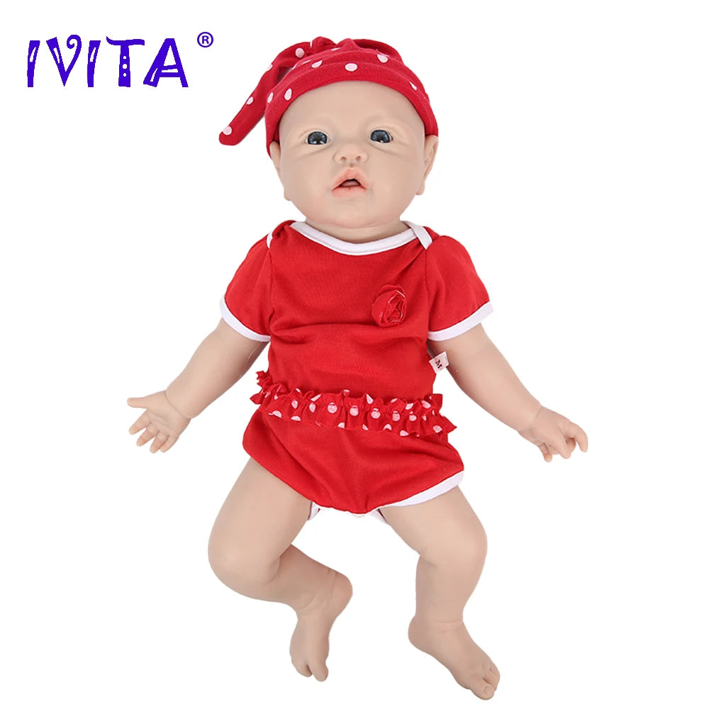 IVITA WG1526 43cm 2.69kg 100% Full Body Silicone Reborn Baby Girl Doll  Realistic Soft Dolls DIY Blank Babe Children Toys
