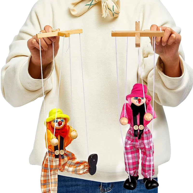 Marionette Puppets Clown Pull String Doll Birthday Christmas Gifts Theater Puppetry Party Favors For Kids Boys Girls Adults