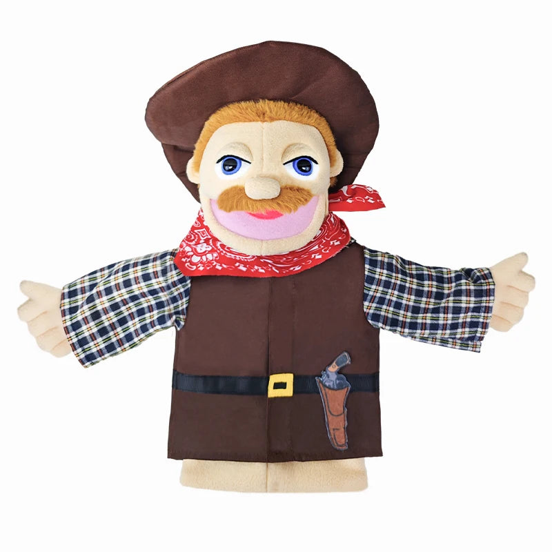 Cute Cartoon Profession Series Hand Puppet Plush Doctor Police Officer Nurse Teacher Job Puppet Ventriloquism Doll
