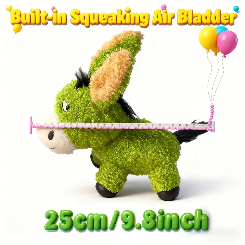 New Quirky Plush Dog Toy That Squeaks, Designed Like a Donkey for Chewing, Made with Double-Layer Tear-Resistant Fabric, Perfect