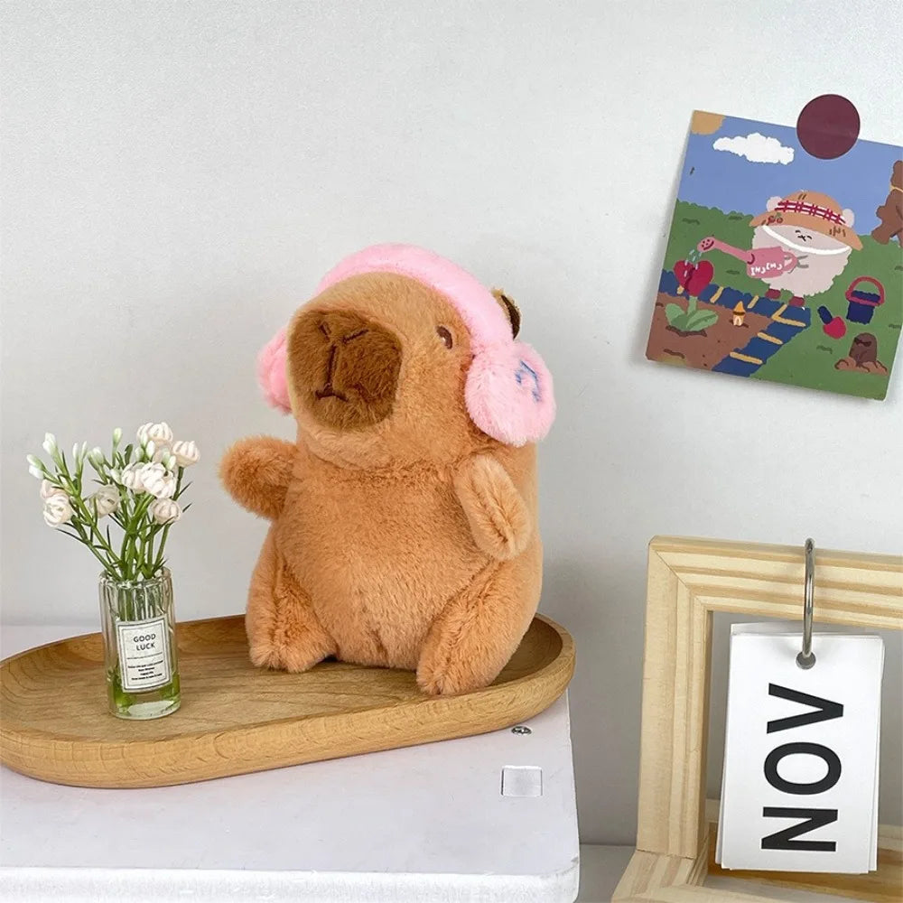 Capybara Plush Toy – Cute Winged Hoodie Stuffed Animal Keychain