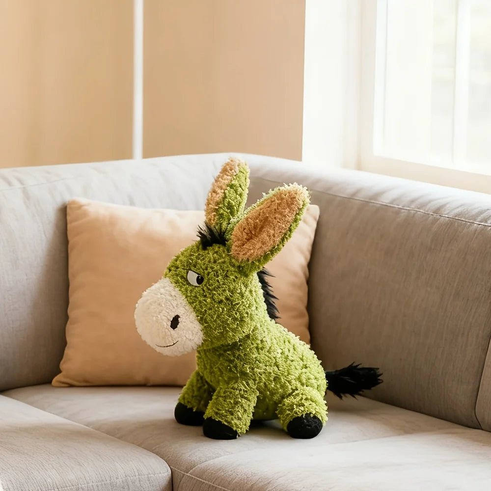 New Quirky Plush Dog Toy That Squeaks, Designed Like a Donkey for Chewing, Made with Double-Layer Tear-Resistant Fabric, Perfect