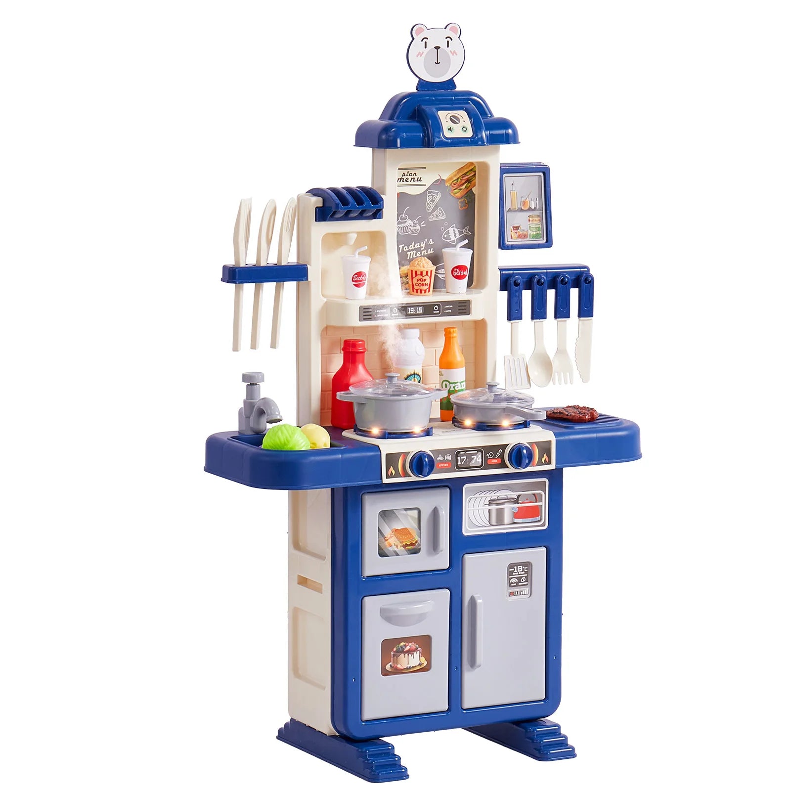 SucceBuy Kids Kitchen Toys Toddlers Play House Kitchenware Set 48 PCS Pretend Play Simulation Kitchen Children's Cooking Toys