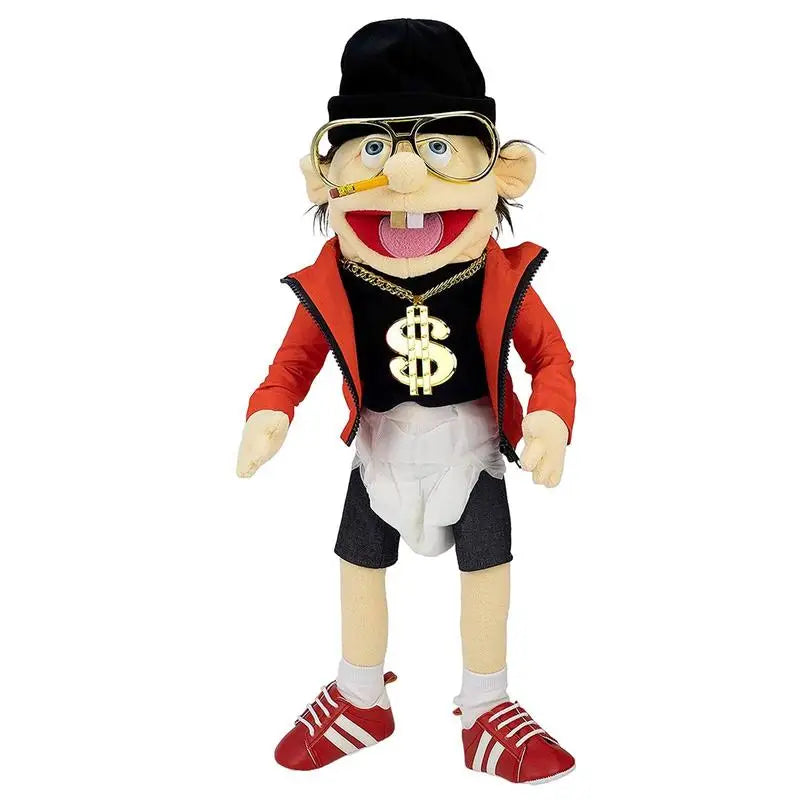 Large Jeffy Puppet Plush Toy Game Singer Rapper Zombie Hand Muppet Plushie Doll Parent-child Family Puppet Gifts for Fans Girls