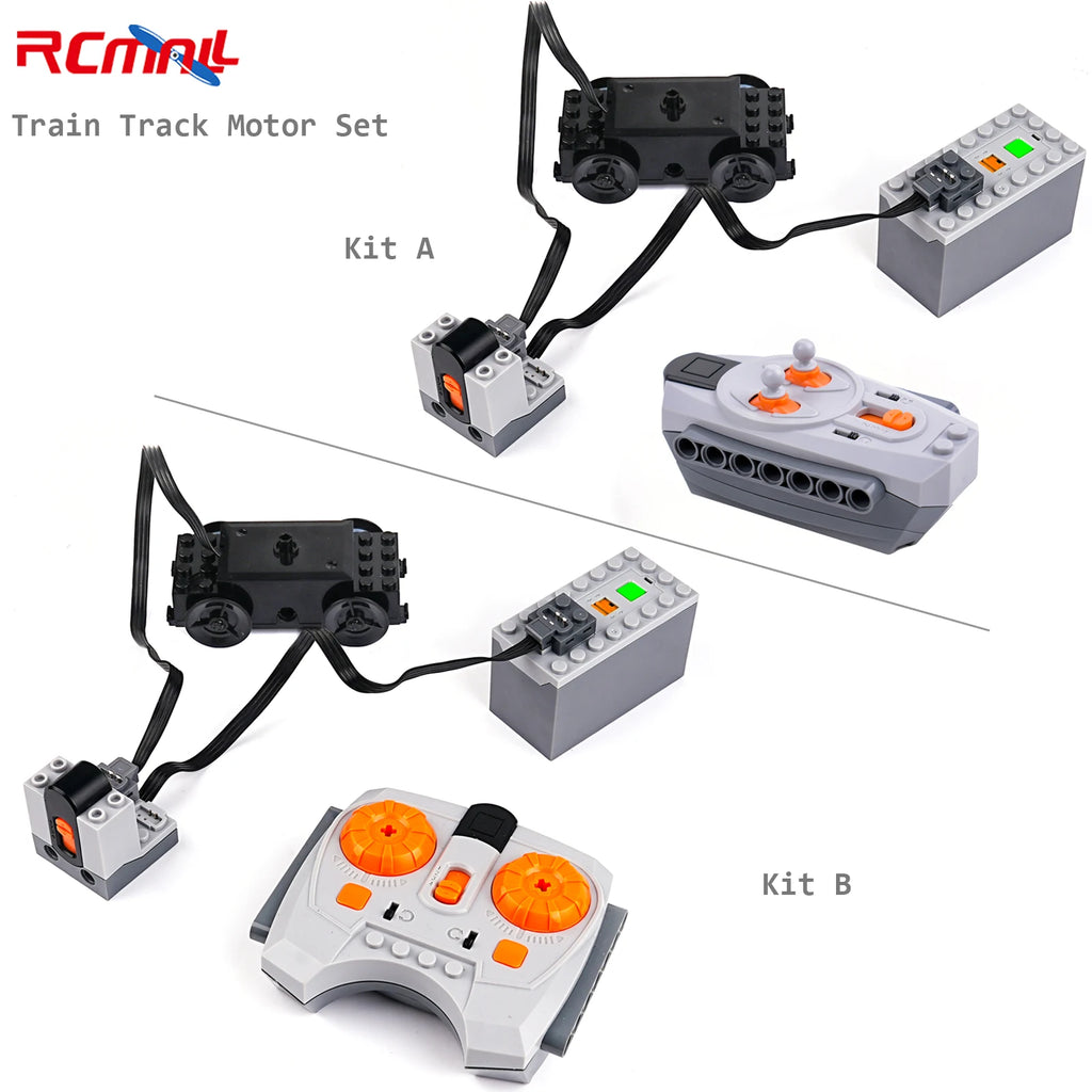 Train Track Motor Set Power Functions Parts Battery Case Infrared Remote Controller Receiver MOC Building Blocks for Legoeds