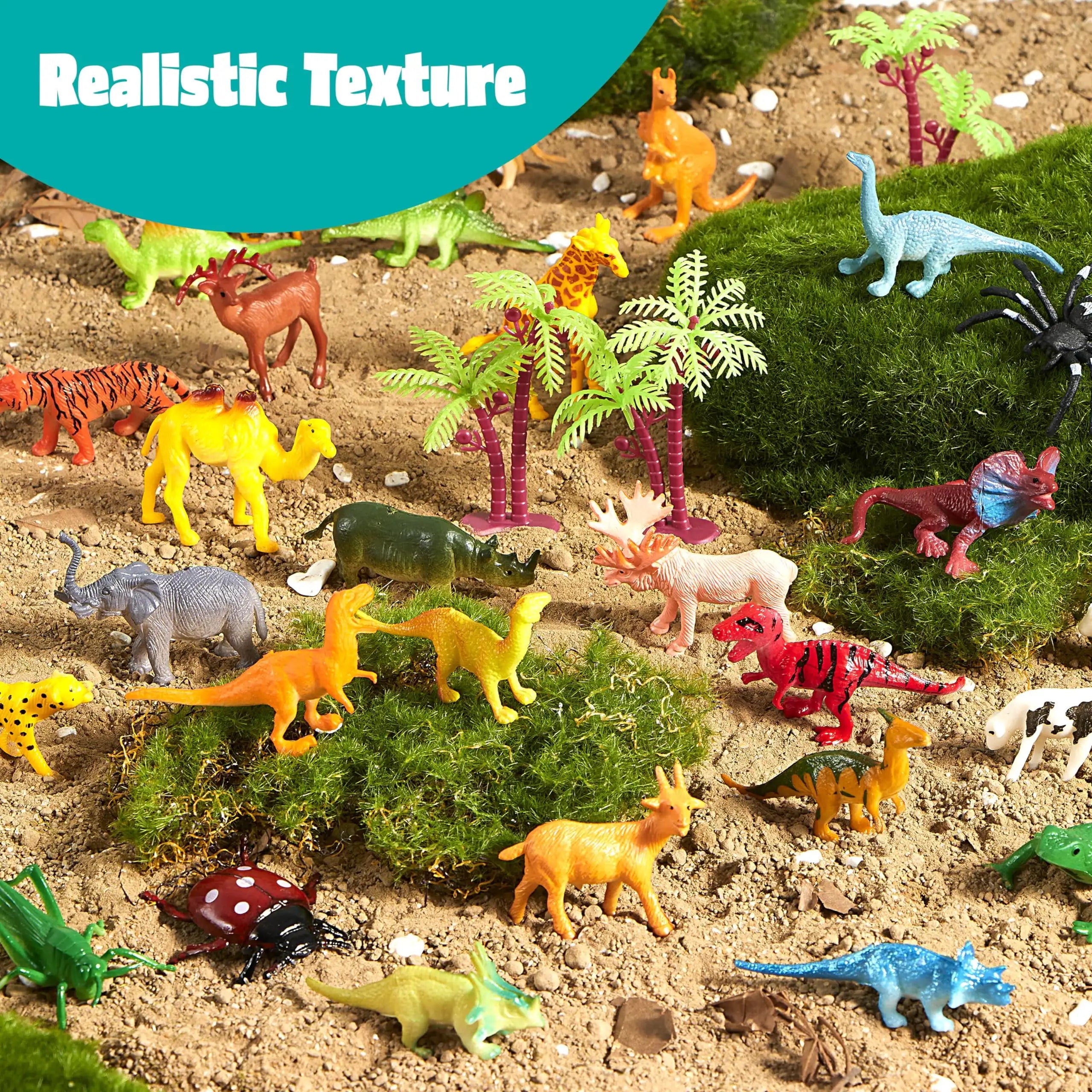 Joyfy 69Pcs Small Animal Figures Assorted Mini Plastic Animal Toy Tiny Little Animals for Kids Birthday Party Favor