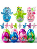 JOYFY 8 Pcs Easter Basket Stuffers with Unicorn Deformation Toys 3.5" Easter Exchange Toy for Toddlers Party Favor