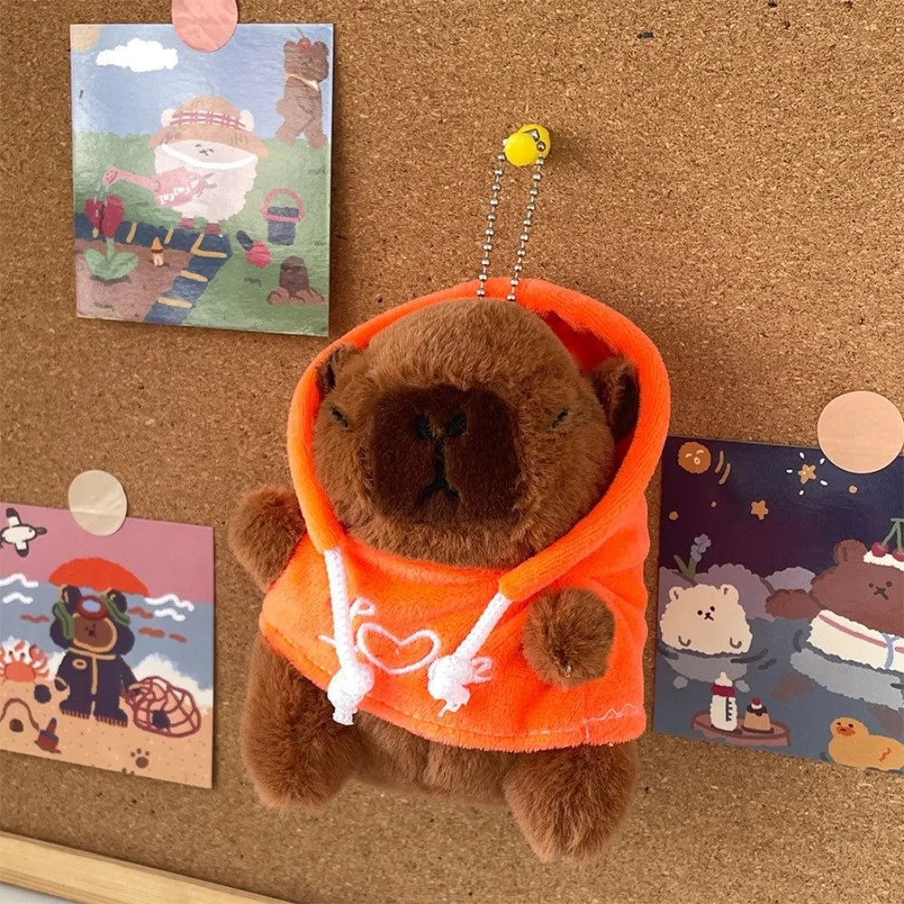 Capybara Plush Toy – Cute Winged Hoodie Stuffed Animal Keychain