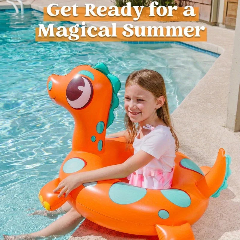 Joyfy 3Pack Inflatable Pool Tubes Floats Dinosaur Pool Beach Water Float for Kids Toddler Summer Party Decorations