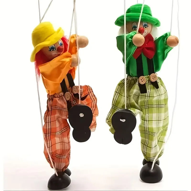 Marionette Puppets Clown Pull String Doll Birthday Christmas Gifts Theater Puppetry Party Favors For Kids Boys Girls Adults