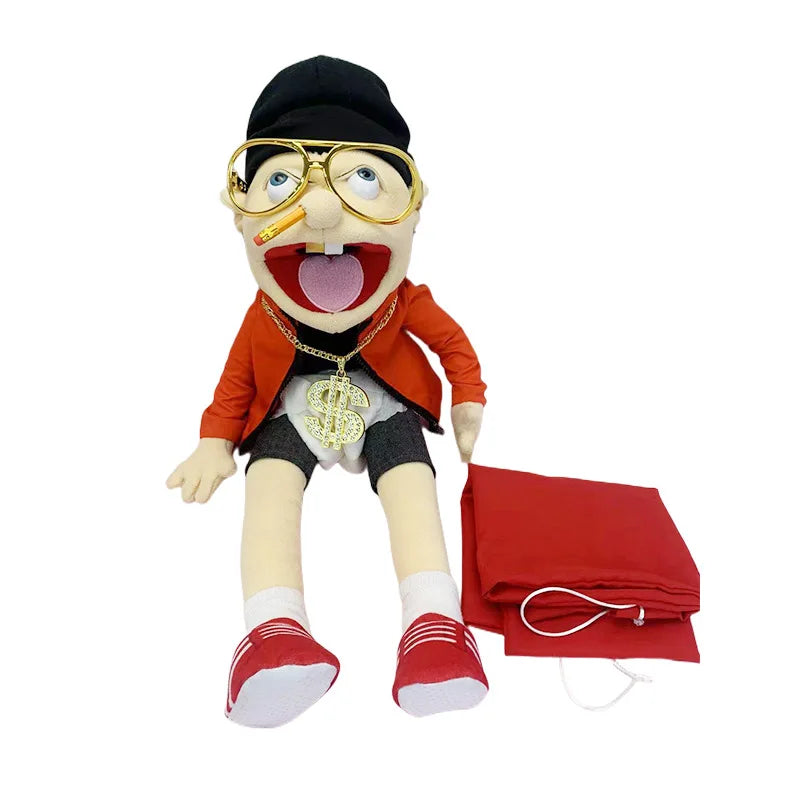 Large Jeffy Puppet Plush Toy Game Singer Rapper Zombie Hand Muppet Plushie Doll Parent-child Family Puppet Gifts for Fans Girls