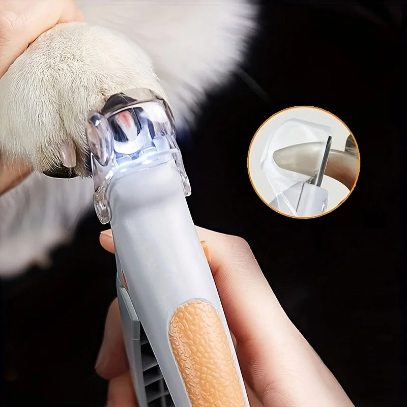 LED Light Pet Nail Clipper with Magnifying Glass – Safe Nail Trimmer Tool for Dogs & Cats, Professional Grooming Supplies