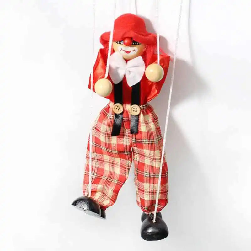 Wooden Marionette Puppets Pull String Puppet Clown Doll Birthday Christmas Gifts Theater Puppetry Party Favors For Kids Adults