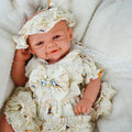 Waterproof Weighted Baby Girl 18.9" Lifelike Full Body Silicone Reborn Dolls Soft Handmade Newborn Dolls for Collector Gift