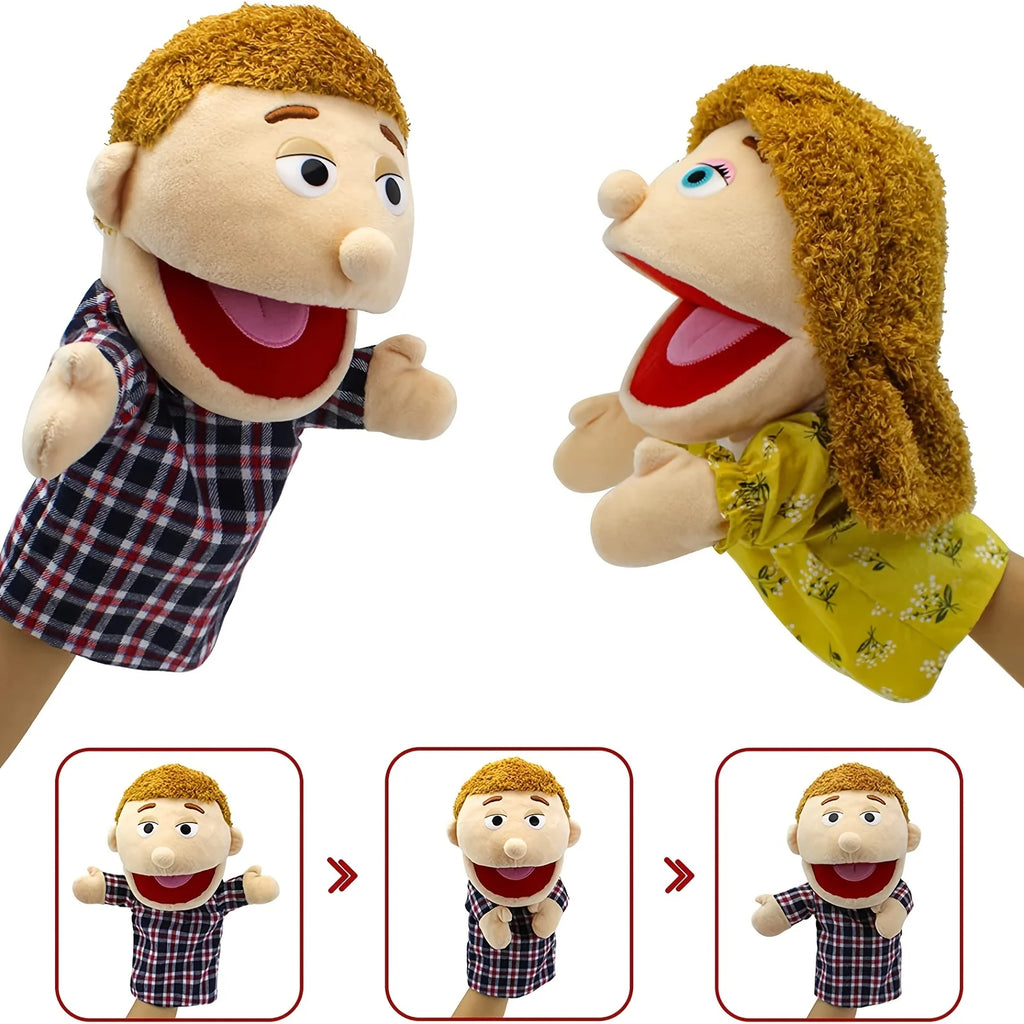 Family Hand Puppets for Kids Role-Playing Puppet Movable Open Mouths,Perfect for Storytelling,Teaching,Birthday Gifts,1 PCS