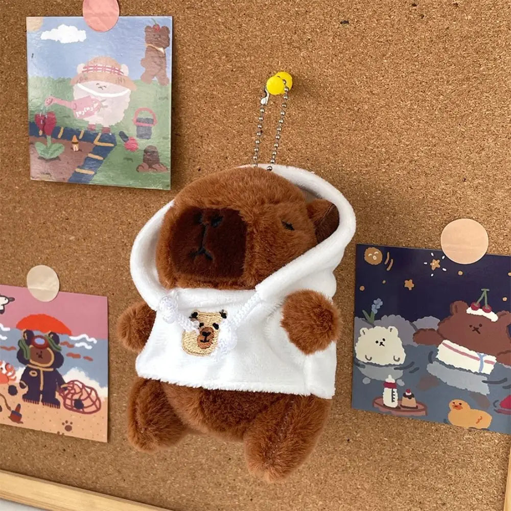 Capybara Plush Toy – Cute Winged Hoodie Stuffed Animal Keychain