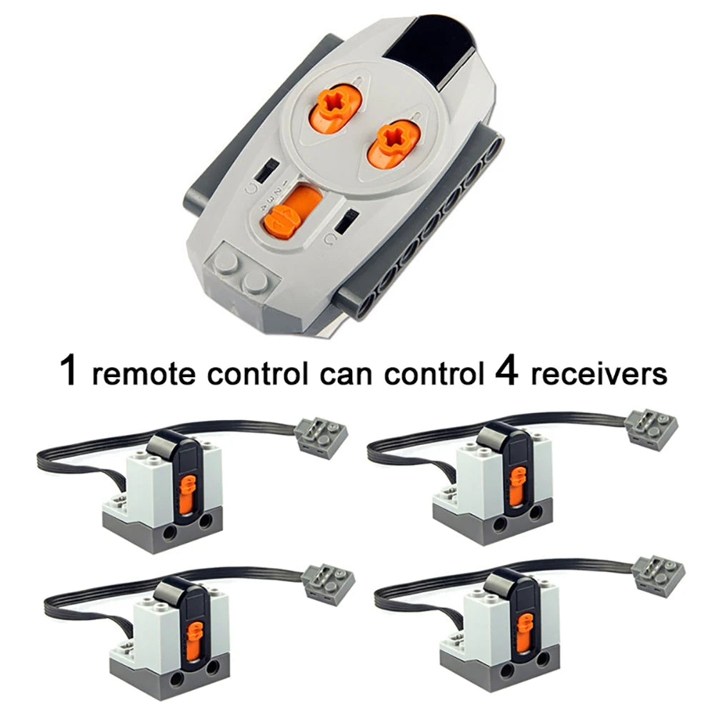 5PCS MOC Power Functions Motor Set M Motor AA Battery Box IR Remote Control IR Receiver Building Blocks Compatible with legoeds