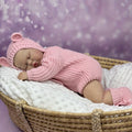 BZDOLL 20inch 50CM Asleep Fat Reborn Doll, 3D Skin Visible Veins, Vinyl Limbs Cloth Body Handmade Birthday Gift
