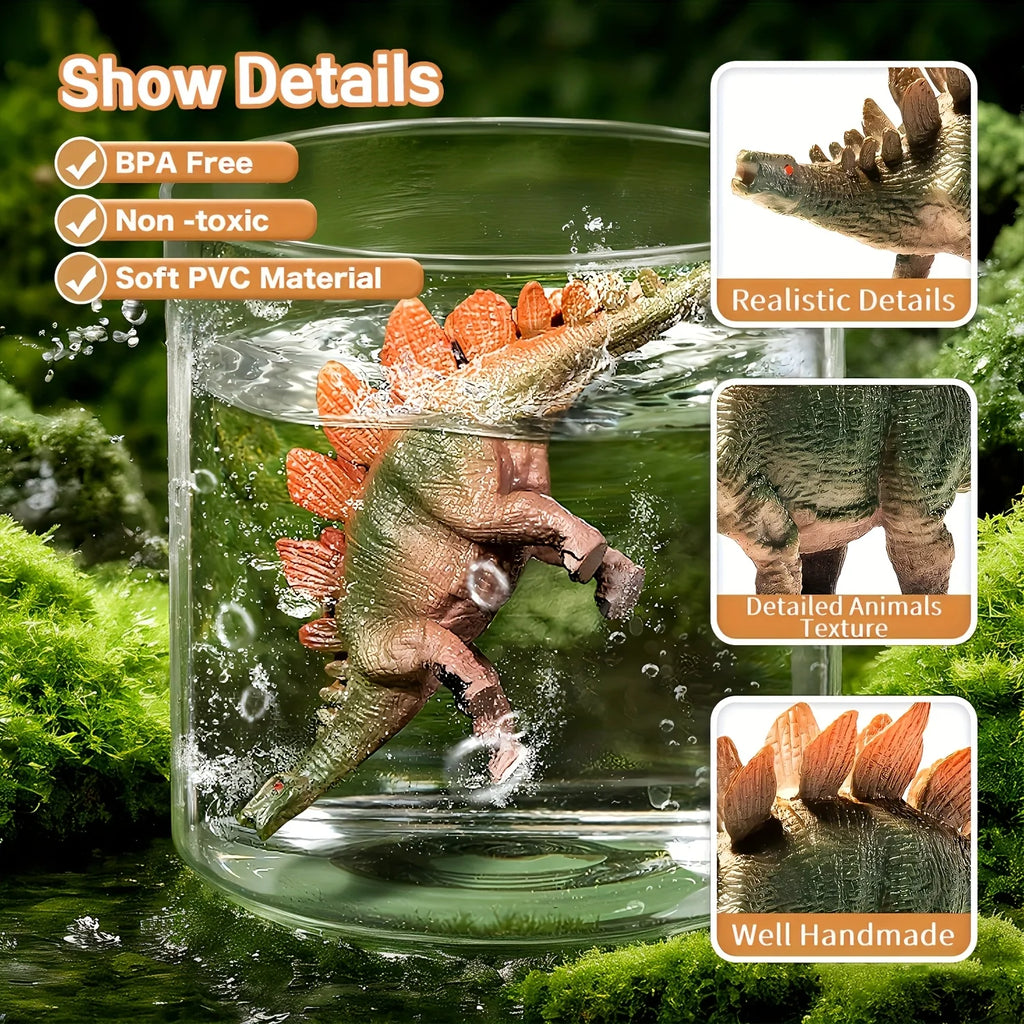 47 Pieces Dinosaur Toys - Realistic Jurassic Dinosaur Models with Egg Tree Fence - Educational Play Set, Create a Dinosaur World with Parents and Friends, Ideal Birthday Gift for Kids!