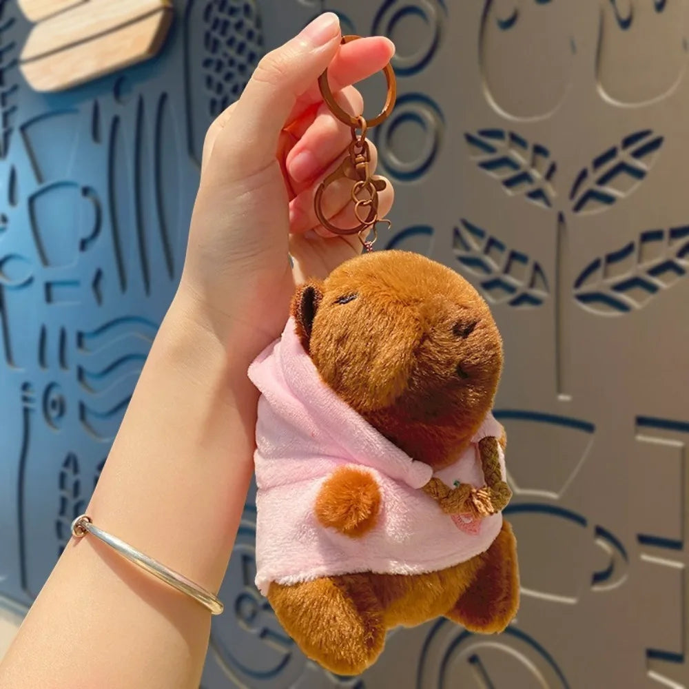 Capybara Plush Toy – Cute Winged Hoodie Stuffed Animal Keychain