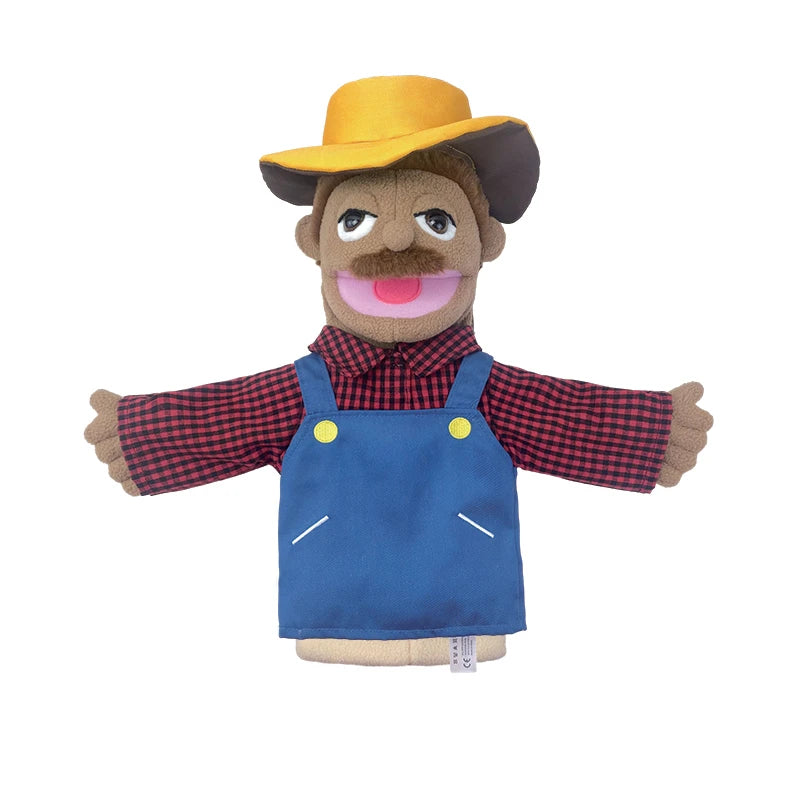 Simulation Cartoon Profession Series Big Hand Puppet Plush Detective Police Officer Nurse Teacher Job Puppet Ventriloquism Doll