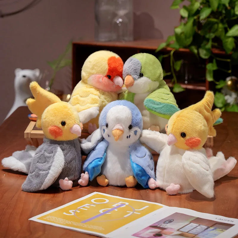 Cute Bird Parrot Hand Puppet Soft Stuffed Fluffy Doll Cosplay Plush Funny Educational Baby Toy Game Kawaii Cockatiel Budgerigar