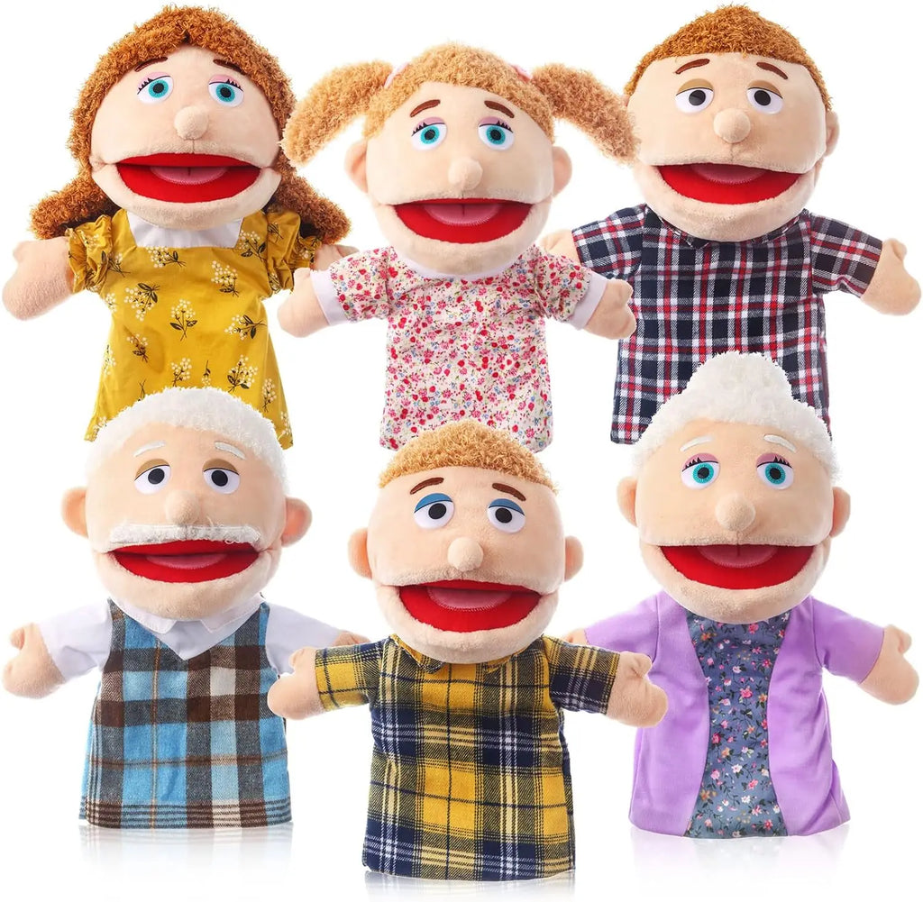 Family Hand Puppets for Kids Role-Playing Puppet Movable Open Mouths,Perfect for Storytelling,Teaching,Birthday Gifts,1 PCS