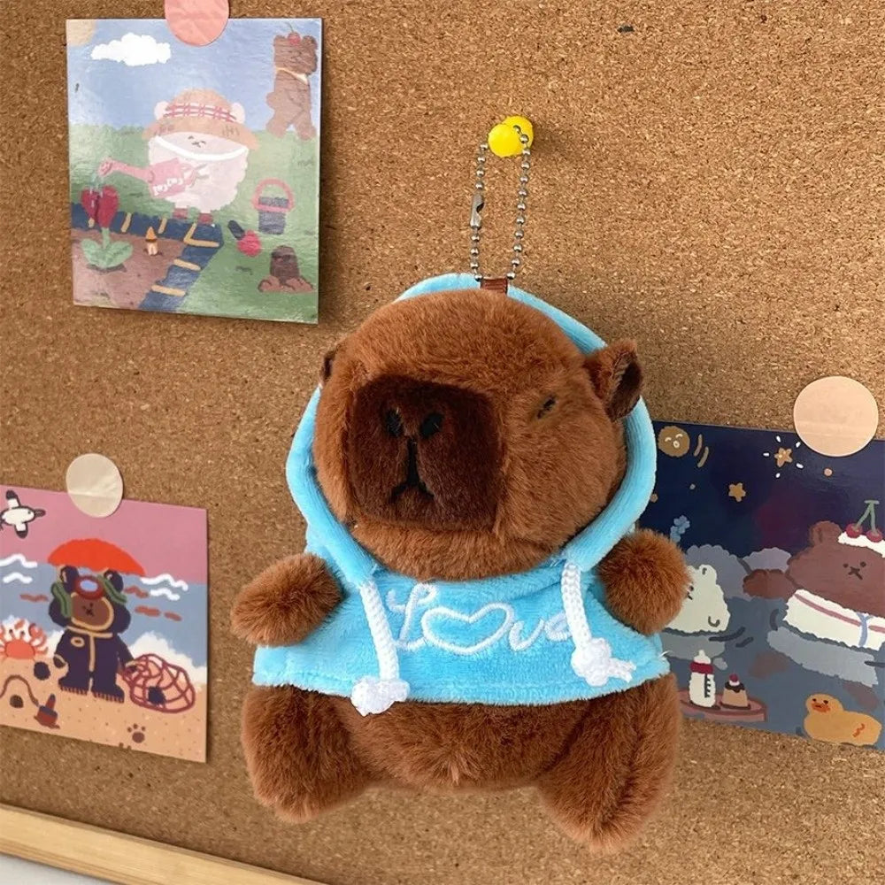 Capybara Plush Toy – Cute Winged Hoodie Stuffed Animal Keychain