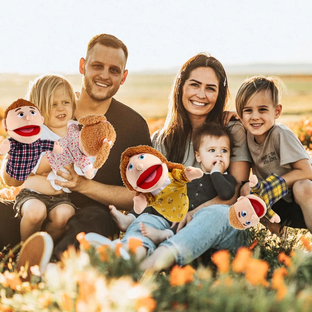 Family Hand Puppets for Kids Role-Playing Puppet Movable Open Mouths,Perfect for Storytelling,Teaching,Birthday Gifts,1 PCS